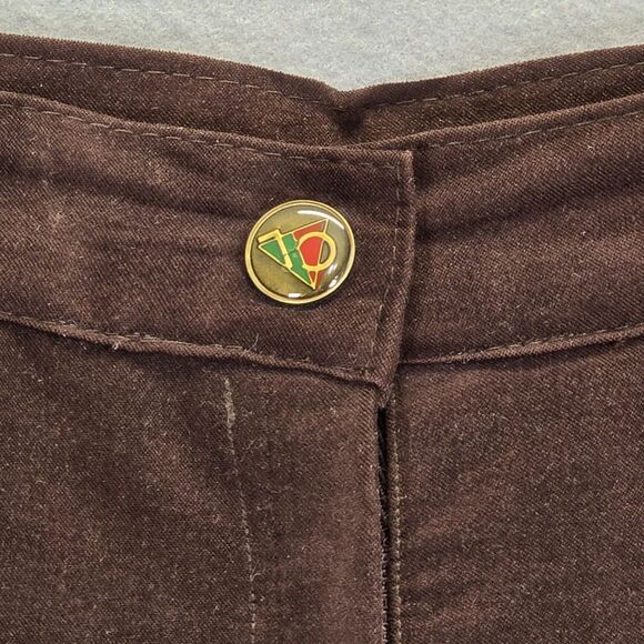 Vintage Chalie Chalie Velvet Slacks Brown  Pants Back Pocket Design Size 28 - Picture 5 of 16